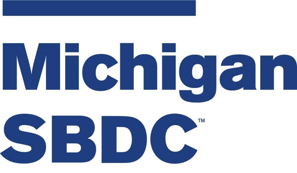 Logo for the Michigan Small Business Development Center (SBDC).